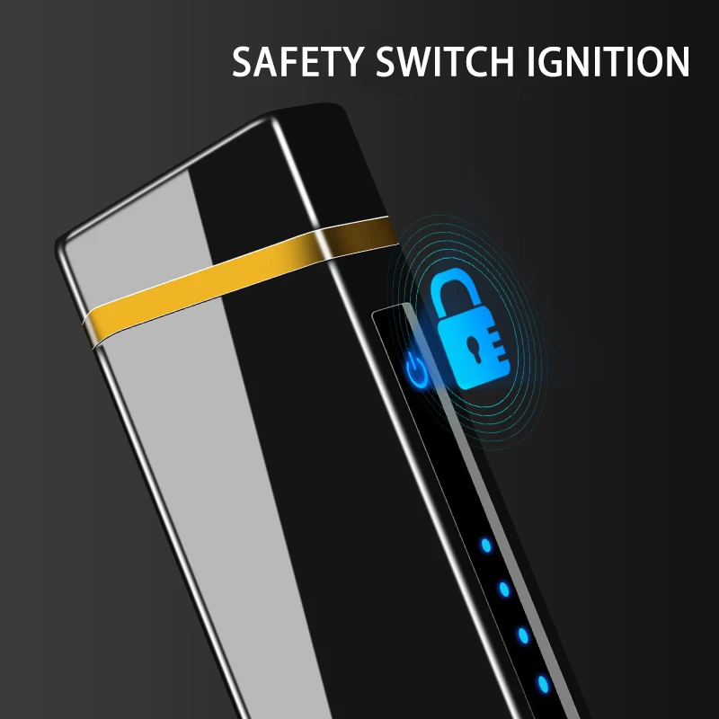 
creative windproof fingerprint dual arc usb lighter with electric quantity showed custom lighter wholesale electric lighter 