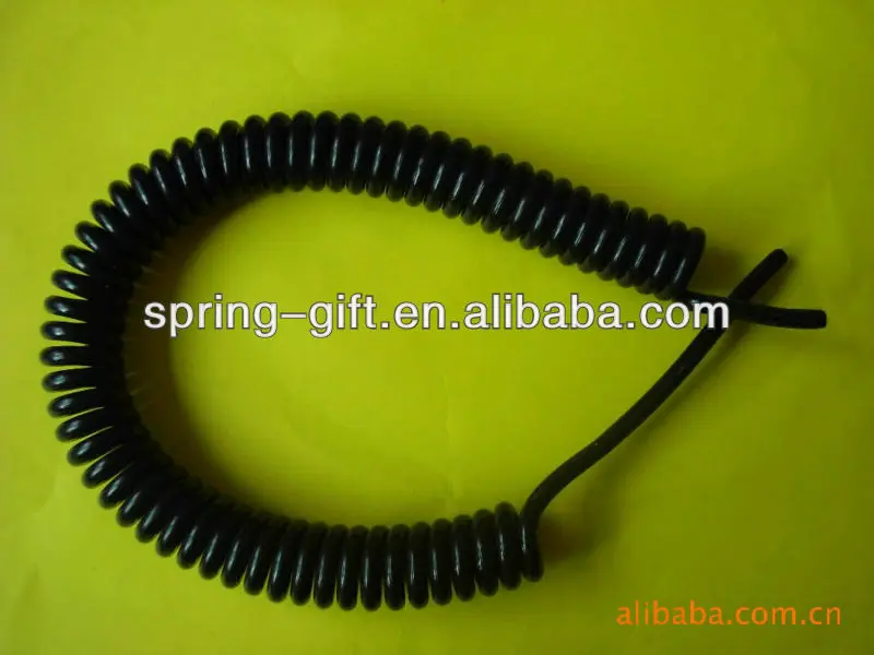 various telephone cord spiral coil spiral cords with key ring pu spring pipe rope key chain