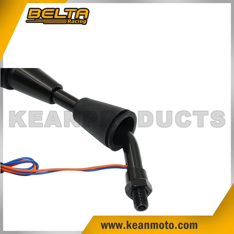 
Universal Black Motorcycle Rearview Mirror With Light & E-Mark Certification 