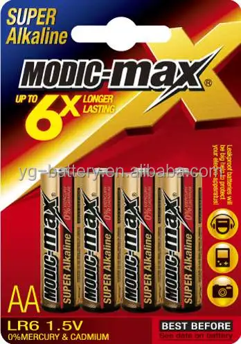 Супер щелочная батарея AA LR6