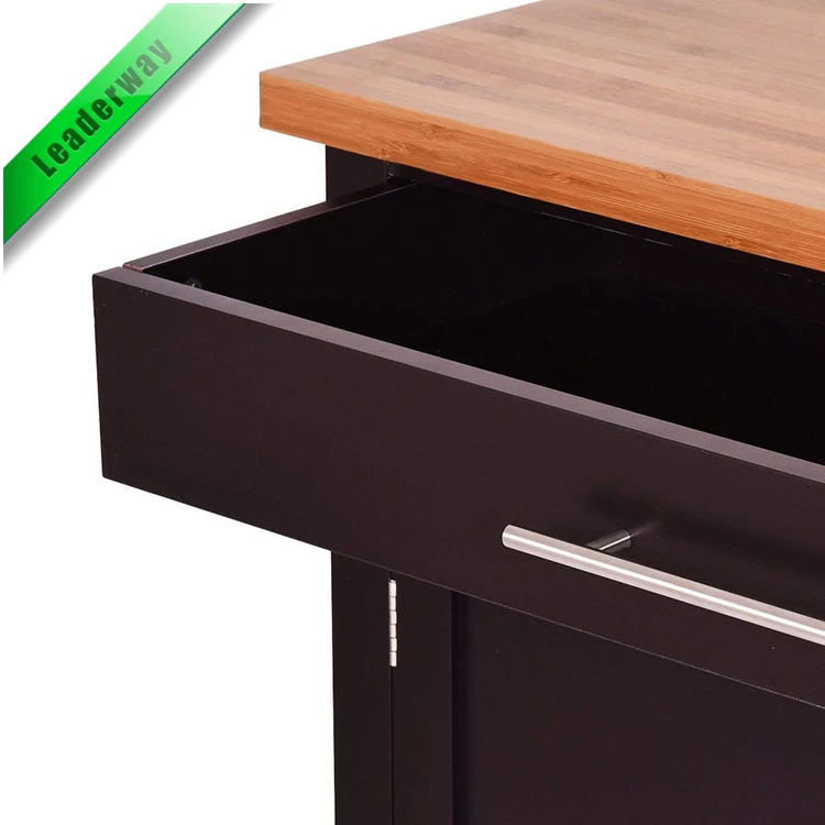 3 Layers 2 Drawer Kitchen Vegetable Storage Island Trolley Kitchen Furniture For Home Restaurant Use