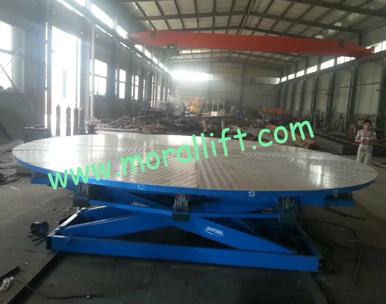 car lift table with rotating turntable