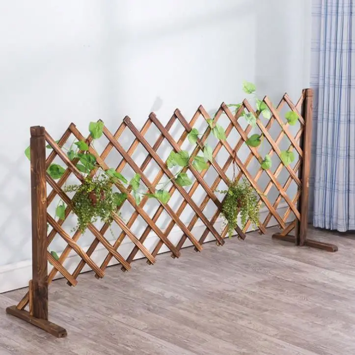 China Customizable fence restaurant partition outdoor wooden grid flower stand vine gardening flower stand