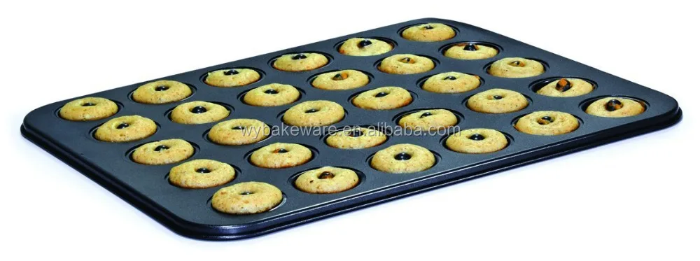 Okay Bakeware Cutie Mini Donut Pan, Makes 30 Miniature Donuts, Black