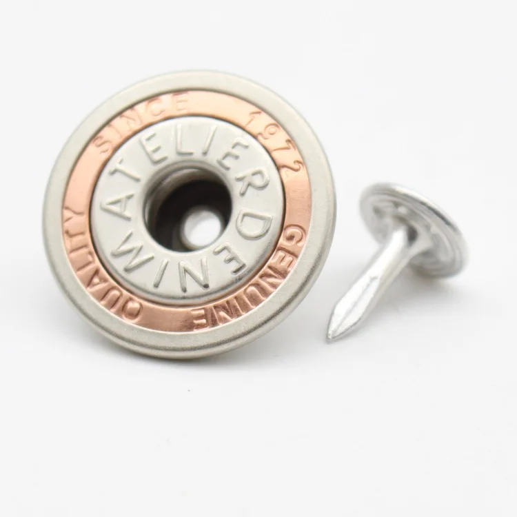 
custom made copper denim buttons and rivets 