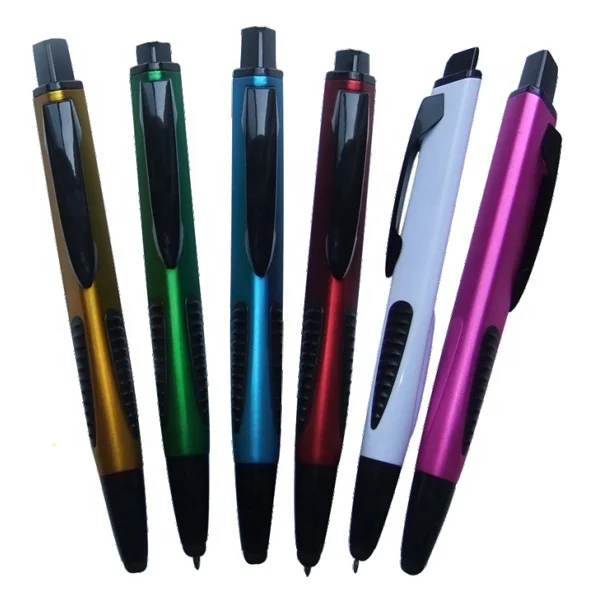 Promotion custom logo  2 in 1 Touch Stylus plastic retractable Ballpoint Pen