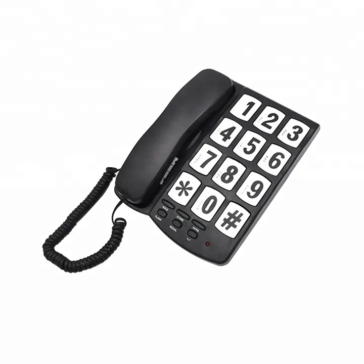 Guangdong Nice Design Hearing Aid Compatible Function Big Key Button Fixed Telephone for Office and Home Use