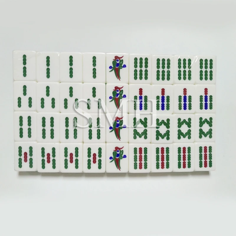 Aluminum Box Packaging 3.7*2.8*2.2cm Green Glitter Crystal Mahjong Set as Promotional Gifts