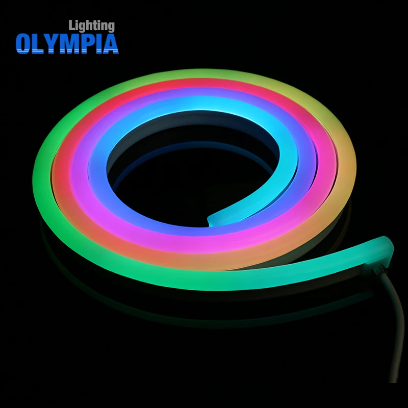 Индивидуальное неоновое гибкое освещение Rgb 24 в гибкие светодиодные неоновые огни F21 пиксель гонящийся 11,5 мм * 29 мм UCS512B3