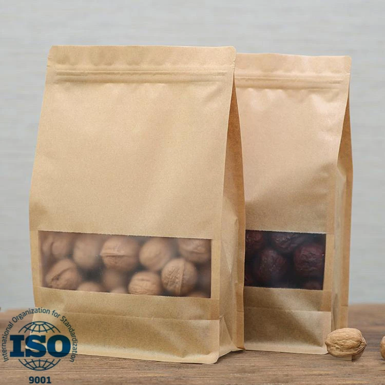
Alibaba Plastic Flat Bottom Packaging 8 Side Seal Bag China Food PE Coffee Security Customized Gravure Printing TOP Packing 