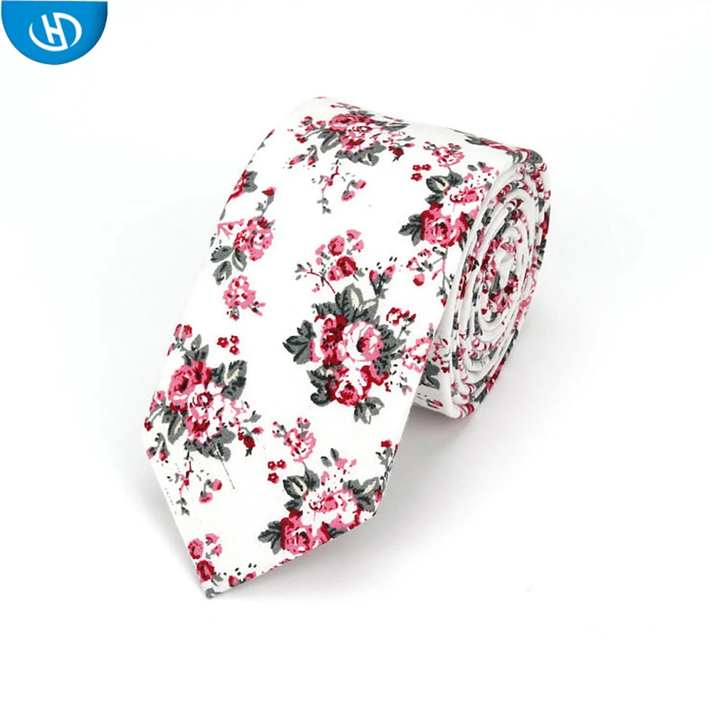 
Лидер продаж, тонкий узкий галстук, хлопковый мужской галстук с цветочным рисунком в чжэцзяне 