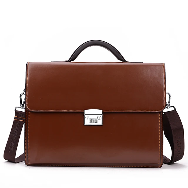 Высококачественный деловой популярный дизайнерский портфель из искусственной кожи для мужчин с кодовым замком, Мужской портативный портфель с защитой от кражи