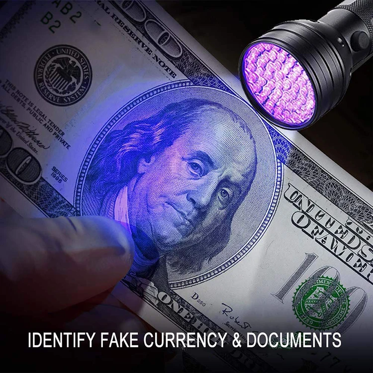 Hunting scorpion 395nm UV Torh Bed Bug Detecting Ultraviolet LED Flashlight 51 led ultraviolet blacklight With Feature Currency