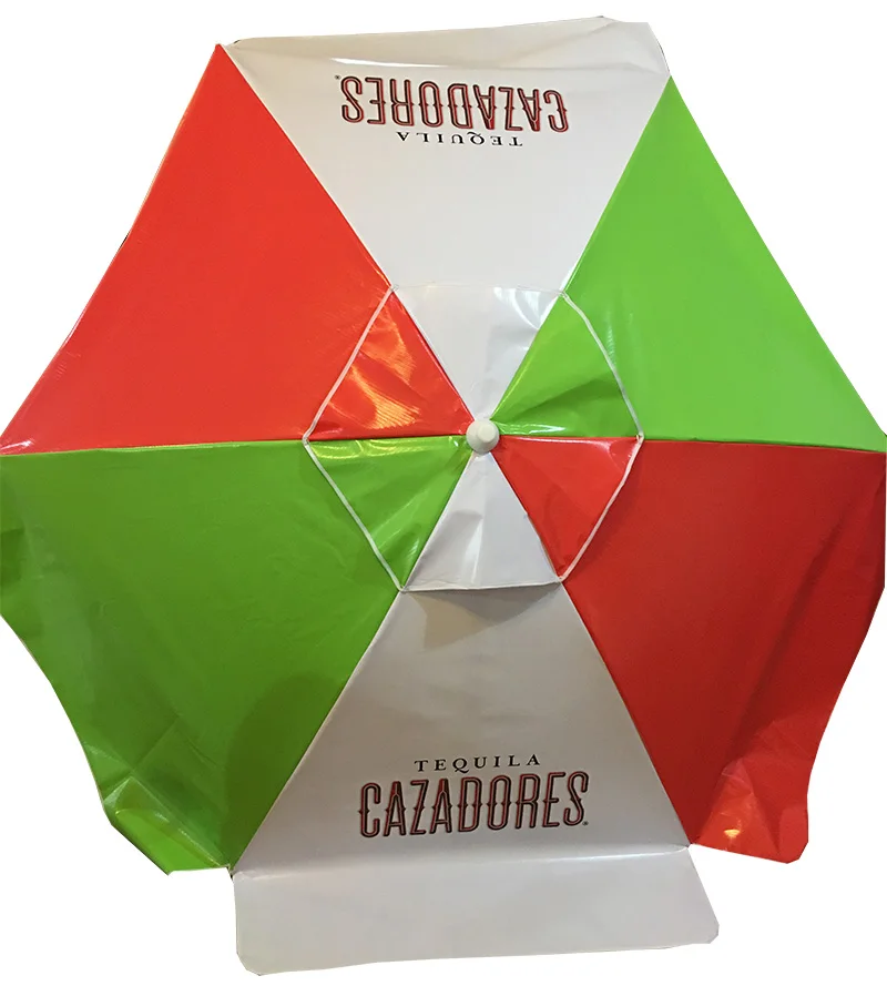 High quality customized wind resistant outdoor pvc fabric advertising 6k parasol beach umbrella