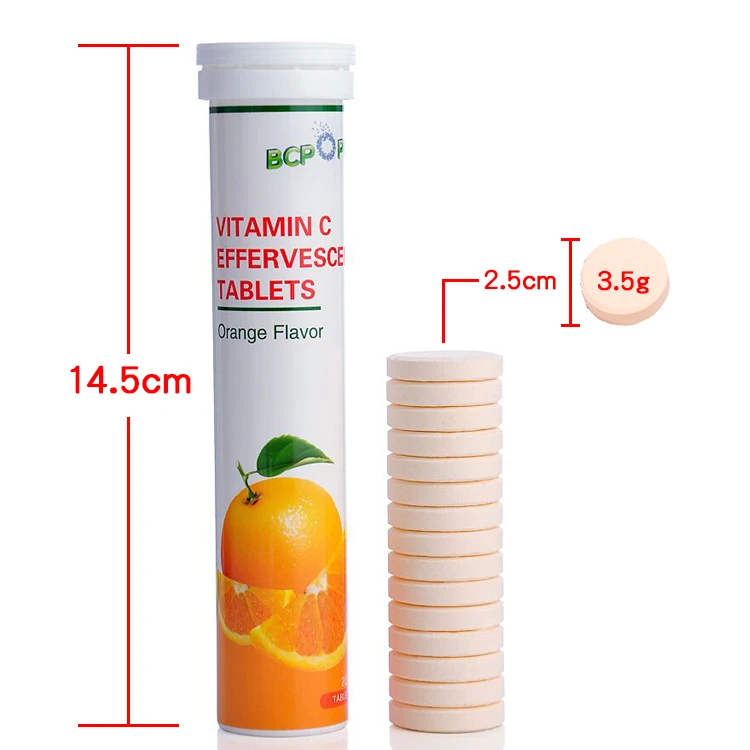 Высококачественные шипучие таблетки OEM 1000 мг с витамином C с фабрикой GMP