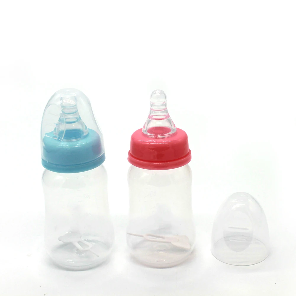 2 Colors 120ML Baby Milk Feeding Bottle PP Bottle Soft Silicone Nipple Portable BPA Free Baby Plastic Milk Bottle
