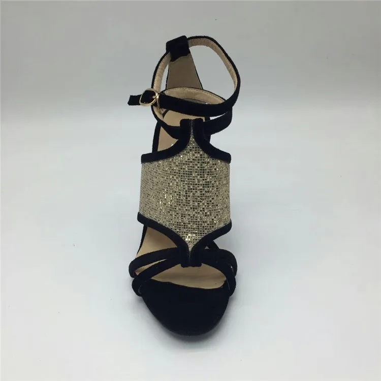 Buckle Up Sandals Stiletto Suede Summer Shoes 2020 High Heel Glitter Sandals