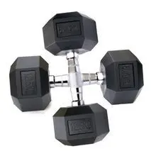 gym fitness hexagon rubber coated dumbbell set hex dumbbell