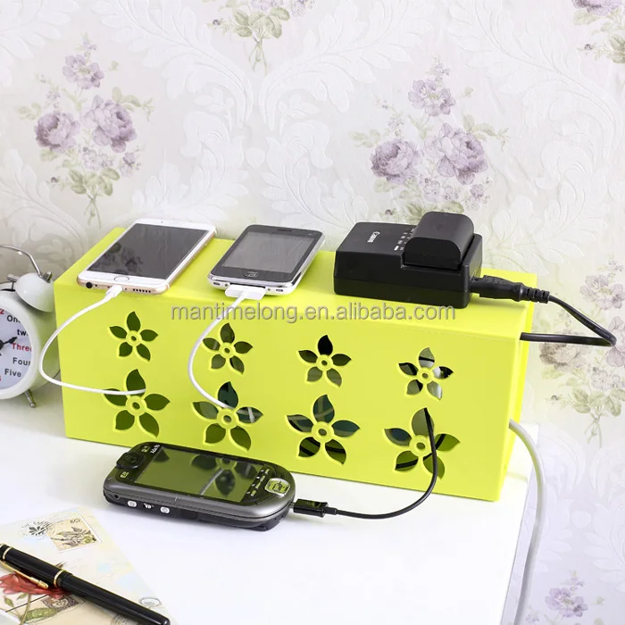 Hollow Flower Cable Box Electrical Outlet Power Strip Wire Cord Organiser Storage Box Tidy Device Cable Tidy Box
