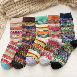 1 Batch 5 Pairs Different Color Warm Socks Women Wool Socks for Autumn