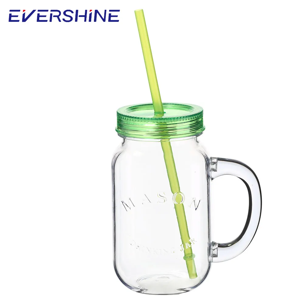 
600ml drinking manufacturer logo blue double wall wide mouth tumbler mini plastic mason jars mugs custom with lid 