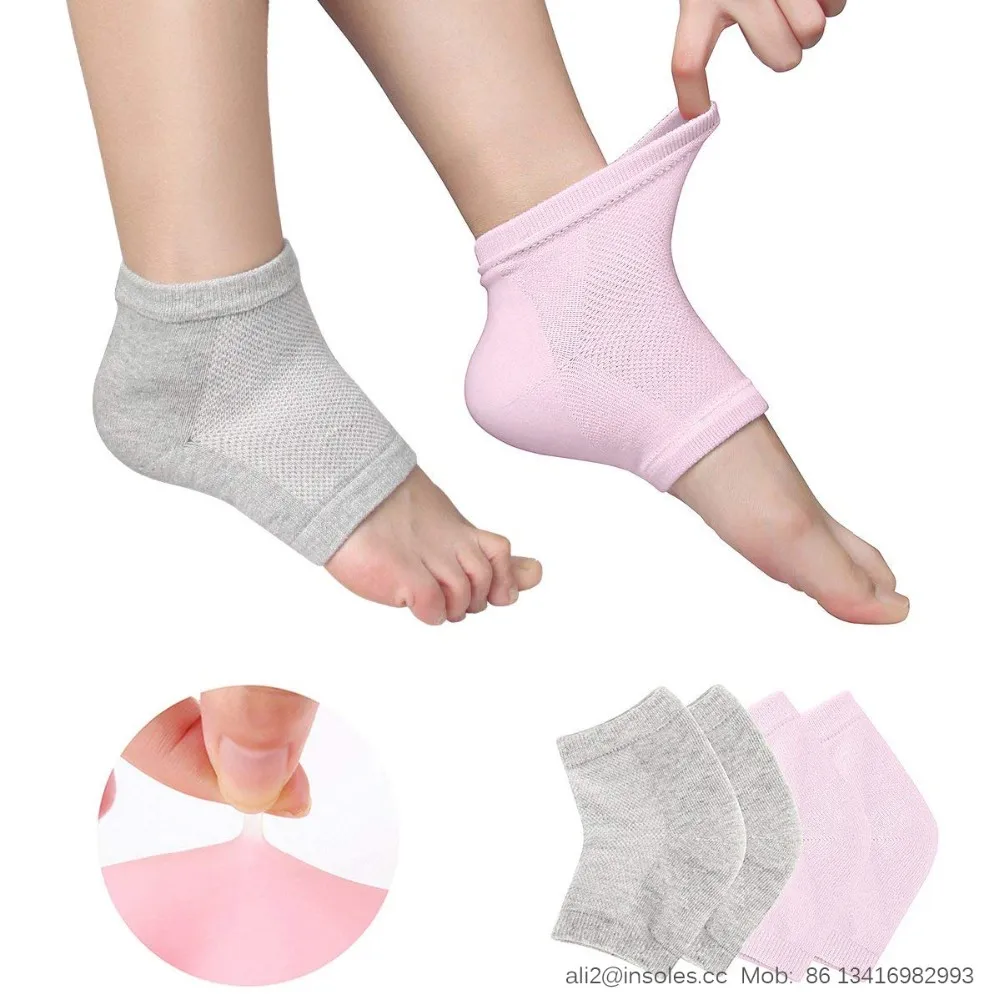 Moisturizing Gel Heel Socks Day Night Toe Open Feet Care Sets Ultimate Treatment for Dry Hard Cracked Skin with Spa
