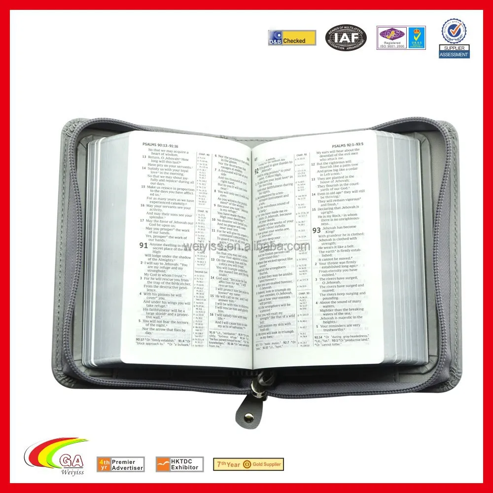 Cheap PU Leather Bible Cover for Gift Holy Bible Cover