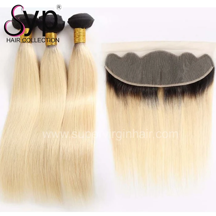 
1B 613 прямые 3 пучка с 1 шт. 13x4 швейцарская фронтальная кружевная, натуральные черные темные волосы от корня до меда блонд Африканский уток 