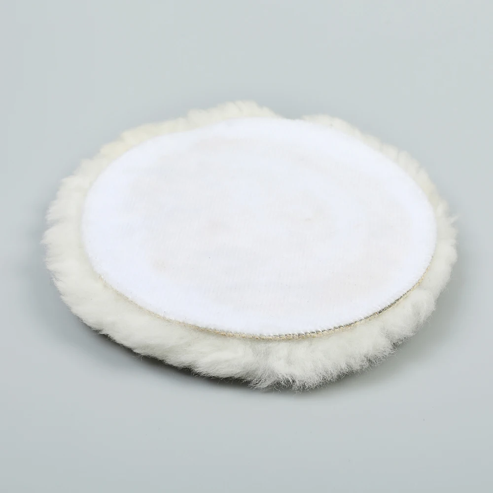 Multi Sizes Auto-stick Genuine Sheep Skin Polishing Pad Natural Lamb Wool Buffing Pad for Car Furniture