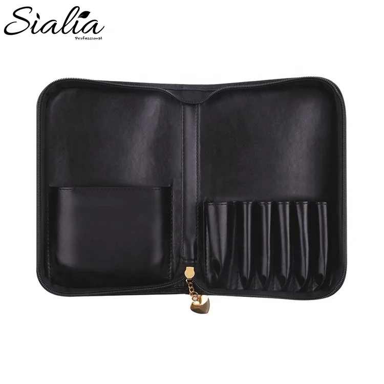 Factory Direct Sales Create Your Own Brand Luxury PU Leather Cosmetic Bag Travel Case Holder Custom Make Up Brush Pouch