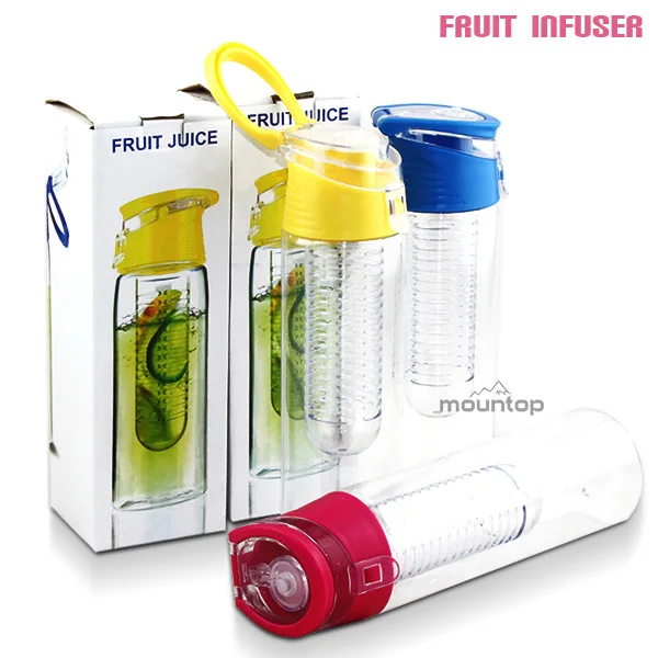 Flavour-it adorable juice infuser bottle protein voss fruit infusion bottle detox with spout