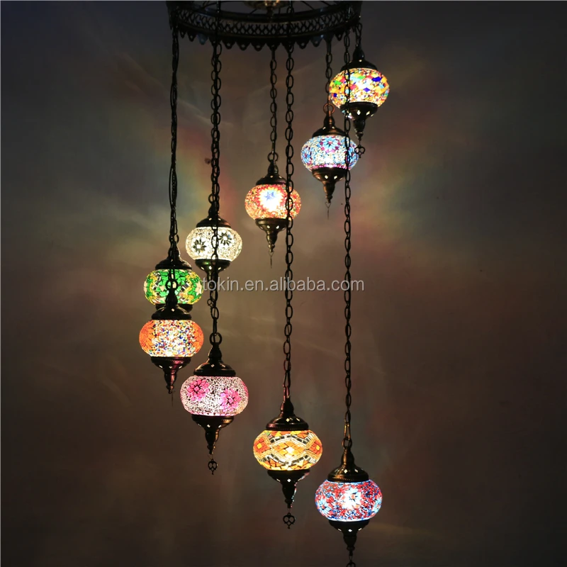 handmade Mosaic Art single Turkish Lamps Chandelier CC9M01