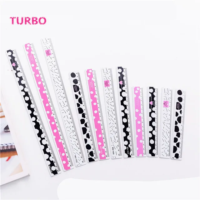 Wholesale Factory Price multifunctional school kids stationery colorful custom 30cm long straight metal ruler with best quality
