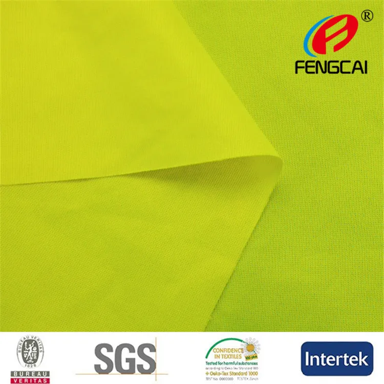 Флуоресцентная ткань для безопасного жилета с уровнем EN 471, флуоресцентного желтого цвета