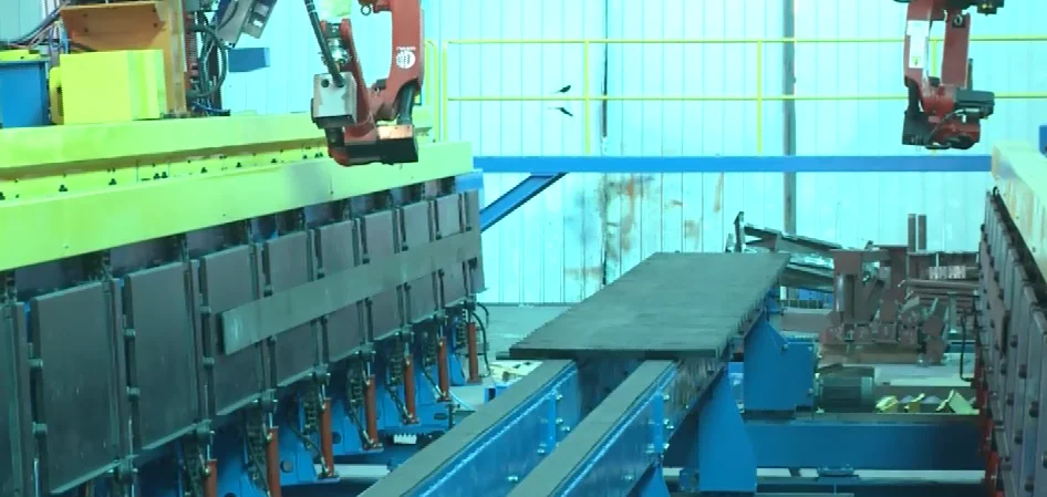 Steel Corrugated Web H Beam Assembly Welding Line