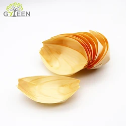 Boat for Food Plate Sushi Bamboo Wood Fast Food Carton and Food Plastic Hot Sale Disposable White FSC/BSCI/BRC Free Samples