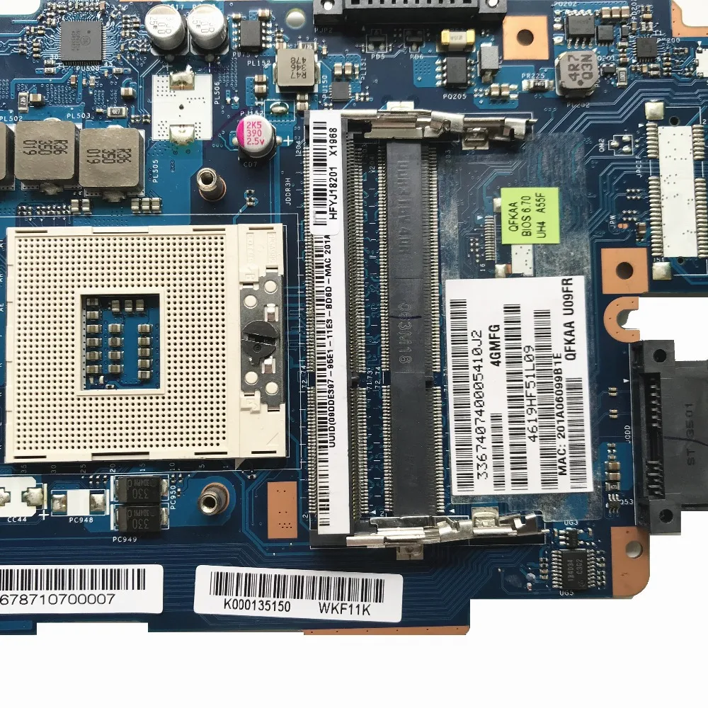 High Quality For Toshiba P850 P855 Laptop Motherboard HM76 DDR3 QFKAA LA-8392P K000135150 Not Repaired