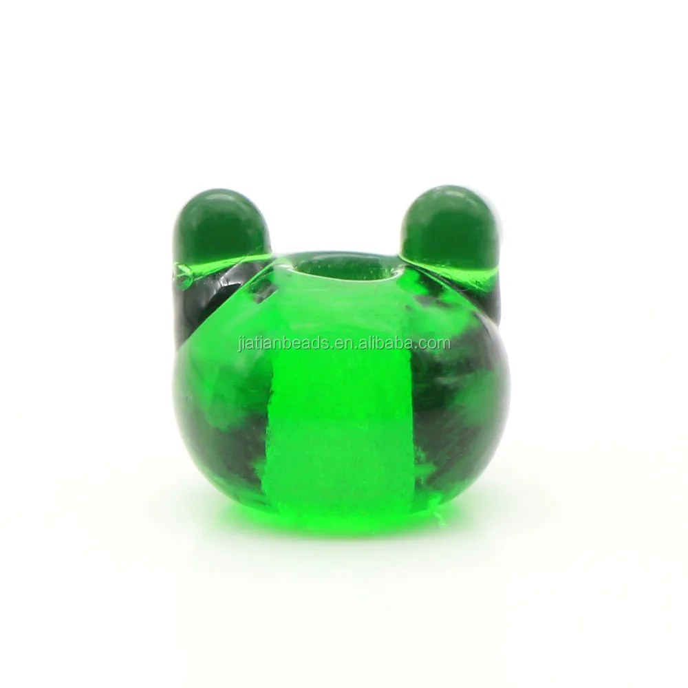 Cute green frog glass bulk cartoon beads