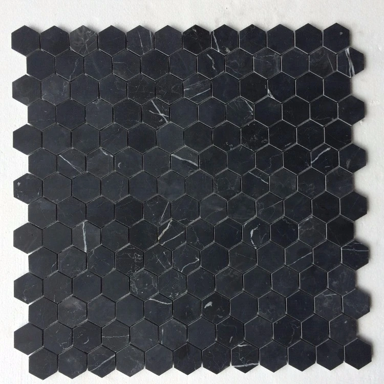 2 дюйма Marquina черный шестигранный отточенные дешевые мозаичные