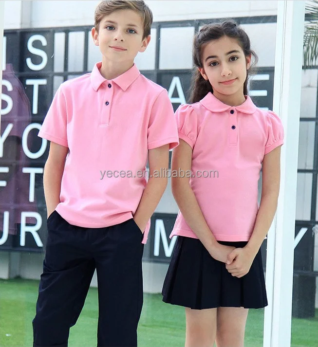 Wholesale 100%cotton school kids polo uniform design