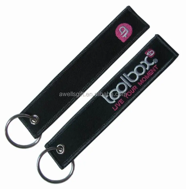 Double-sided woven keyholder/key ring