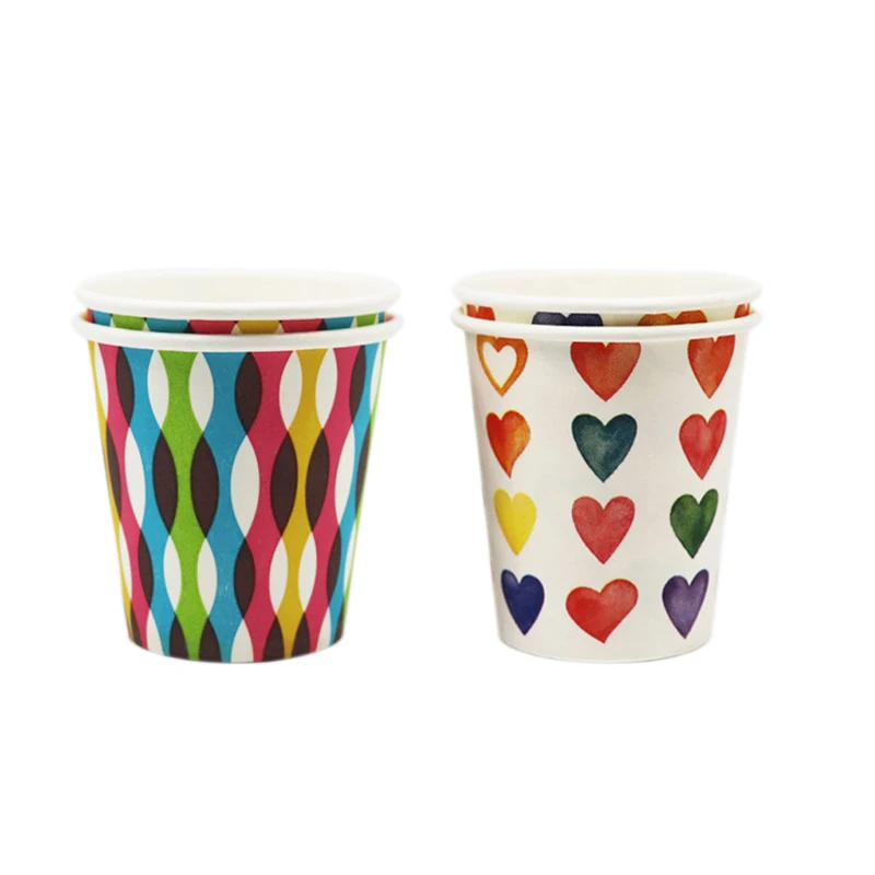 
New Design Fashion Style Single Wall Disposable Paper Cup 7 Oz Wholesale Manufacture Printed Logo 