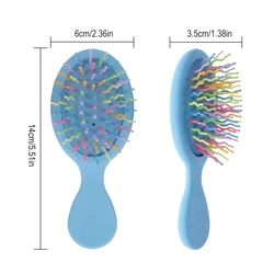 Yaeshii Custom logo Professional Manufacturing Rubber Mini Round Rainbow Hair Brush