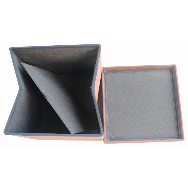 Good Quality Durable Service Folding Suede Ottoman Luggage Storage