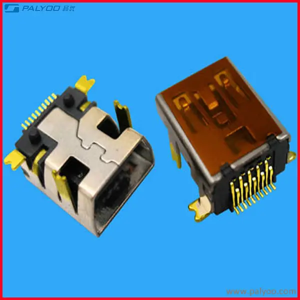 
mini usb female smt AB type 10pin connector 