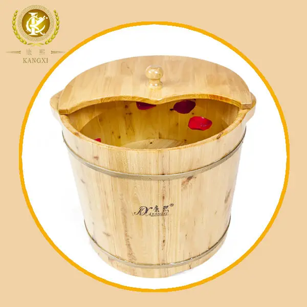 Chinese foot bucket, wooden foot spa tub, leg and foot massage function
