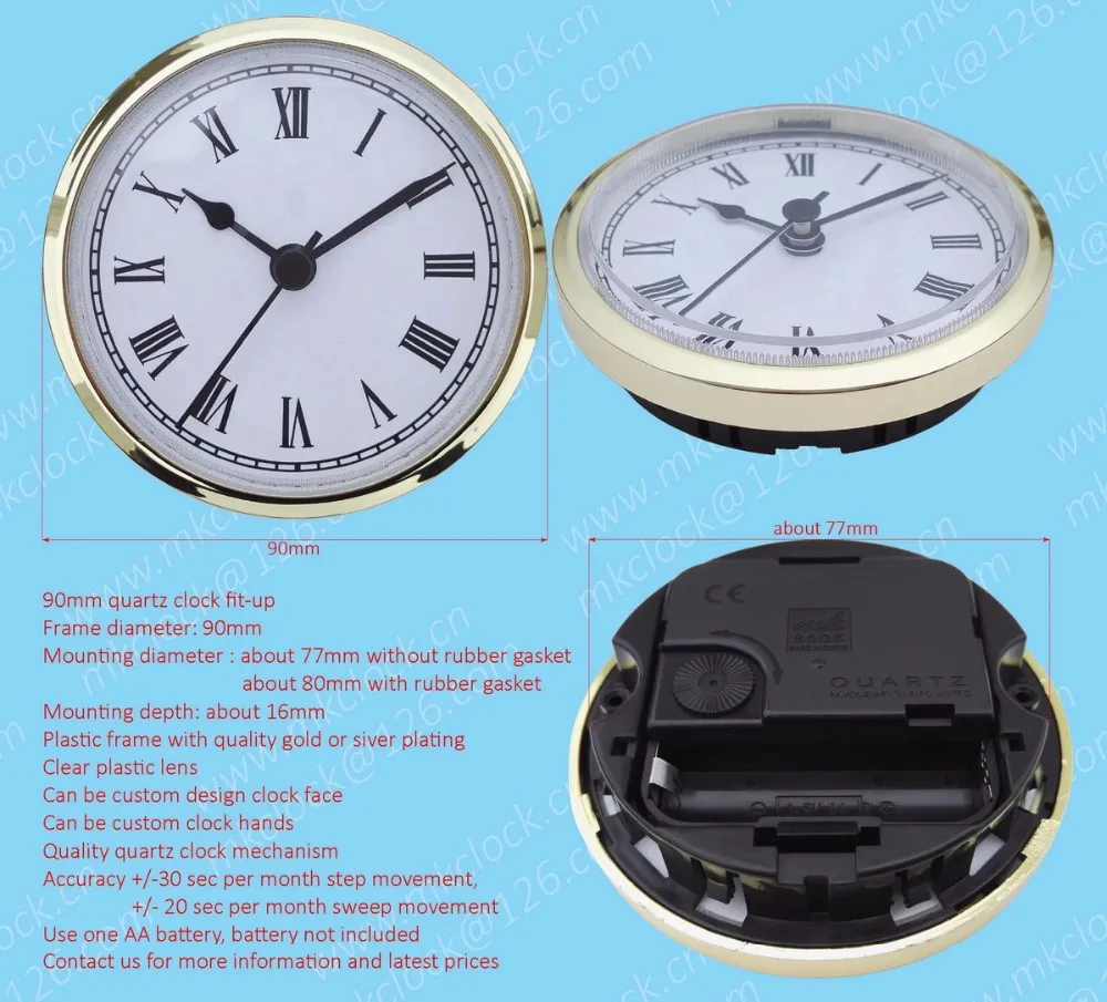 
We produce custom 90mm quartz clock fit-up quartz clock insert clock movement fit-up clock unit insertion clock decoration clock 