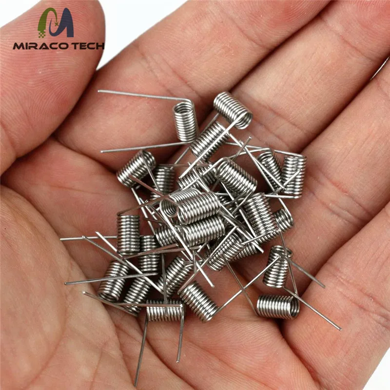 
Foggyman 100 pieces per box A1 SS316L NI80 prebuilt coil for electronic cigarette 510 RDA atomizer 