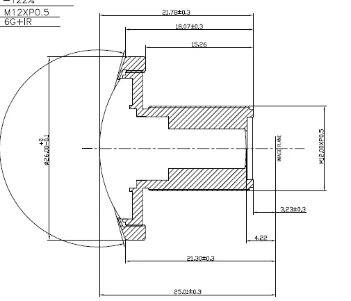 Model HK-6002-975-1 Focal length 2.0mm wide angle  lens for 360 Degree 3D VR Panorama