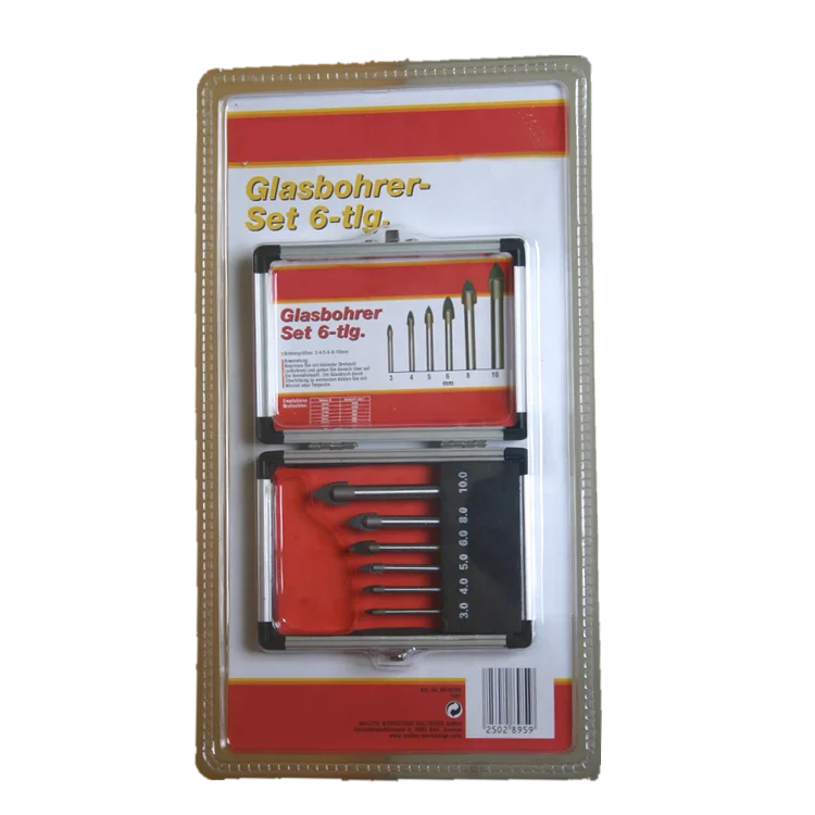 Titanium Coated Round Shank Cross Carbide Tip Glass Drill Bit for Glass Ceramic Porcelain Tile Drilling